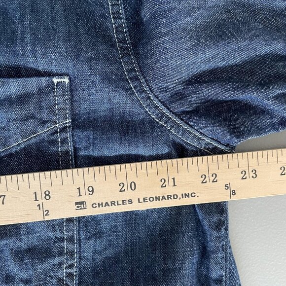 AMO Shirt Dress Womens Small Blue Denim Jean Button Short Sleeve USA Pockets - Picture 8 of 10